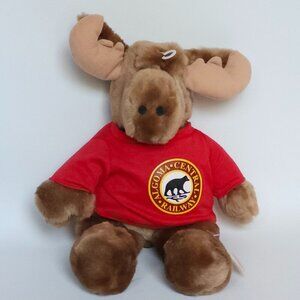 CUTE Moose Stuffed Plush Animal ALGOMA CENTRAL RAILWAY SOUVENIR of CANADA